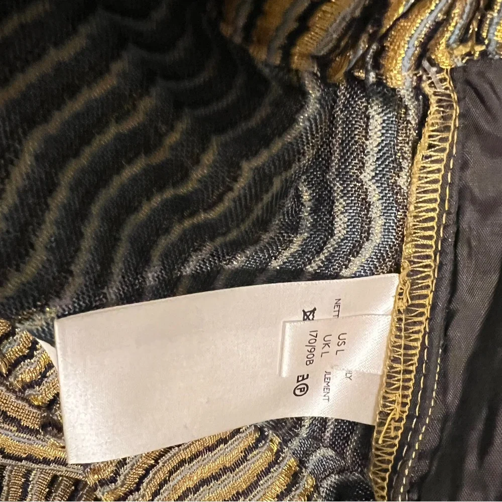 NWT Metallic Gold Maeve Anthropologie Pants Size Large Pockets - Picture 7 of 8